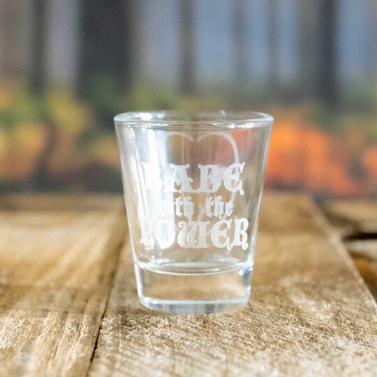 2oz Babe with the Power Shot glass 2oz Babe with the Power Shot glass